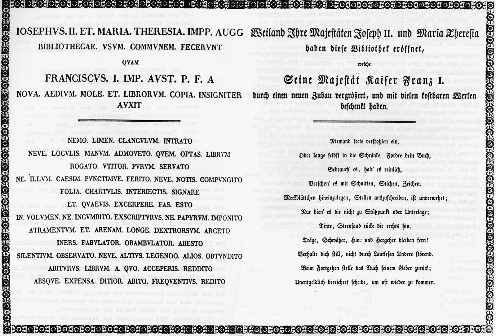 Library rules, 1834