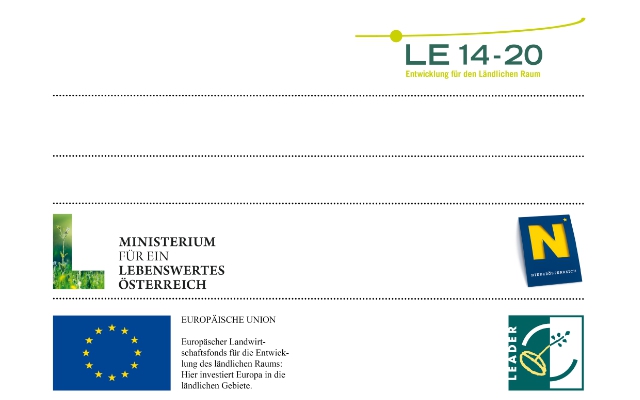 Mit Unterstützung von Bund, Land und Europäischer Union (LEADER).