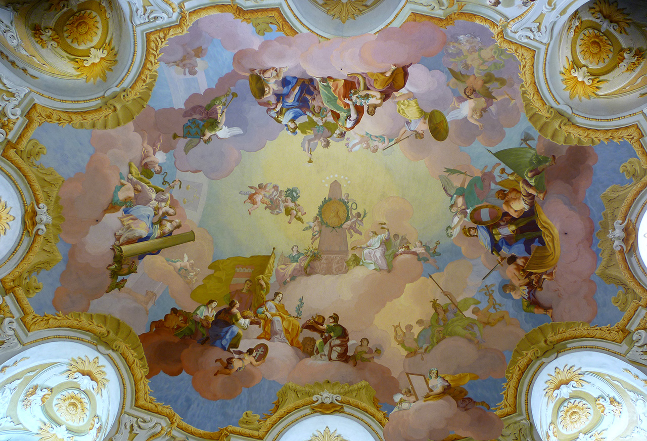 The ceiling fresco in the Marble Hall