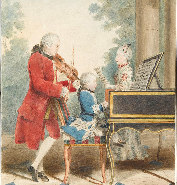 Drawing of Mozart family