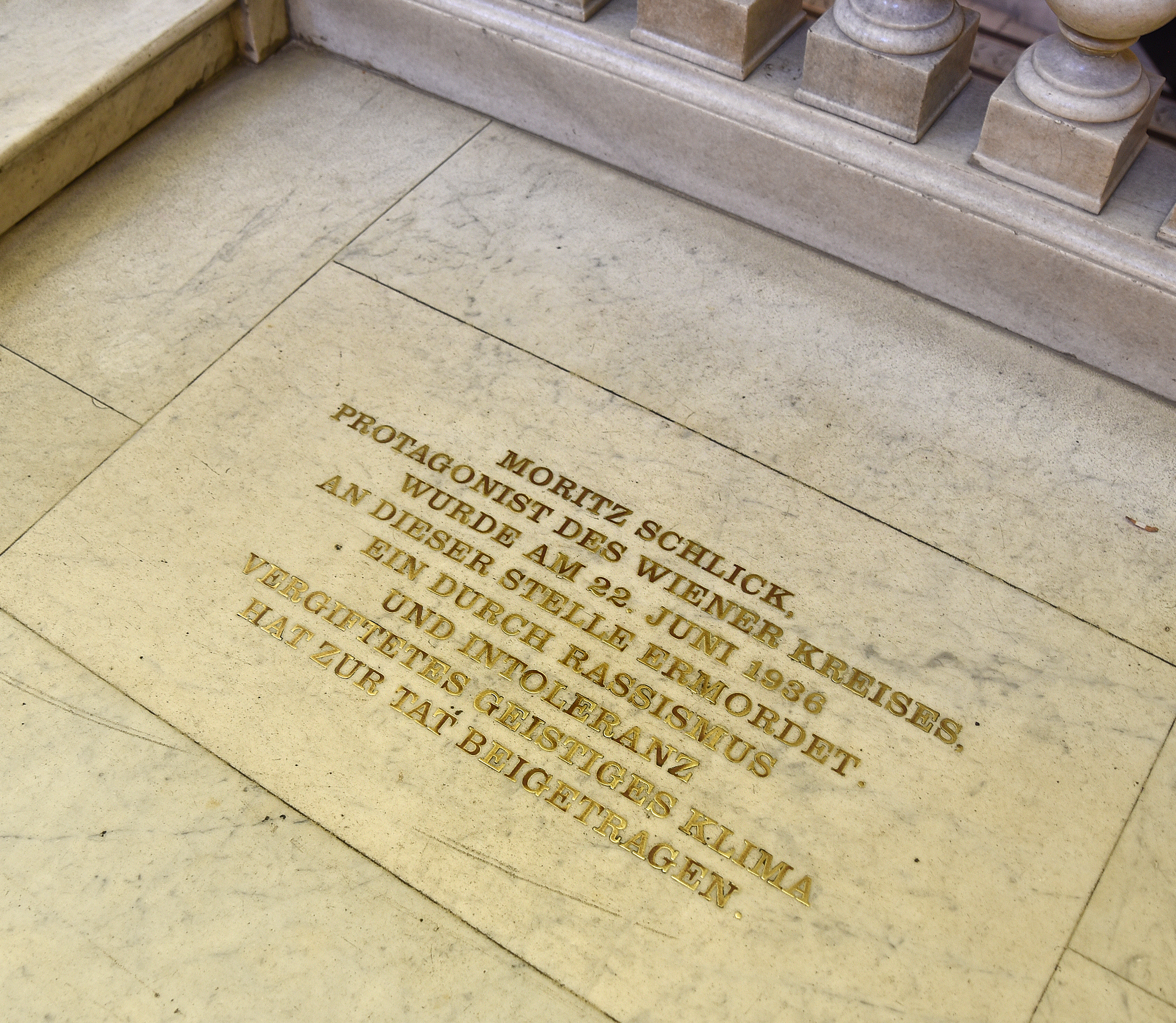 Memorial inscription Moritz Schlick